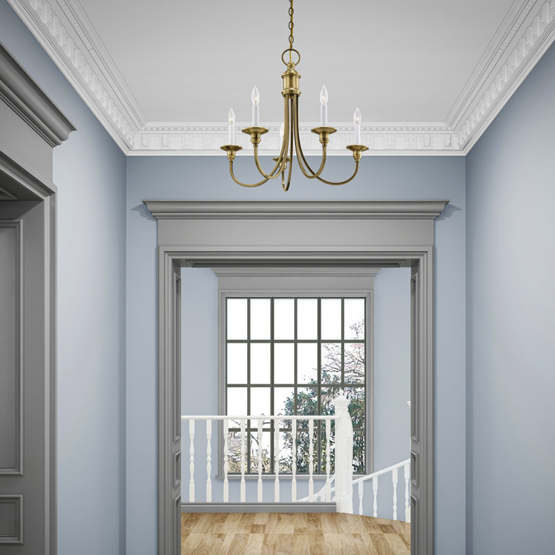 Eckard 5 - Light Dimmable Classic / Traditional Chandelier, Antique Brass
