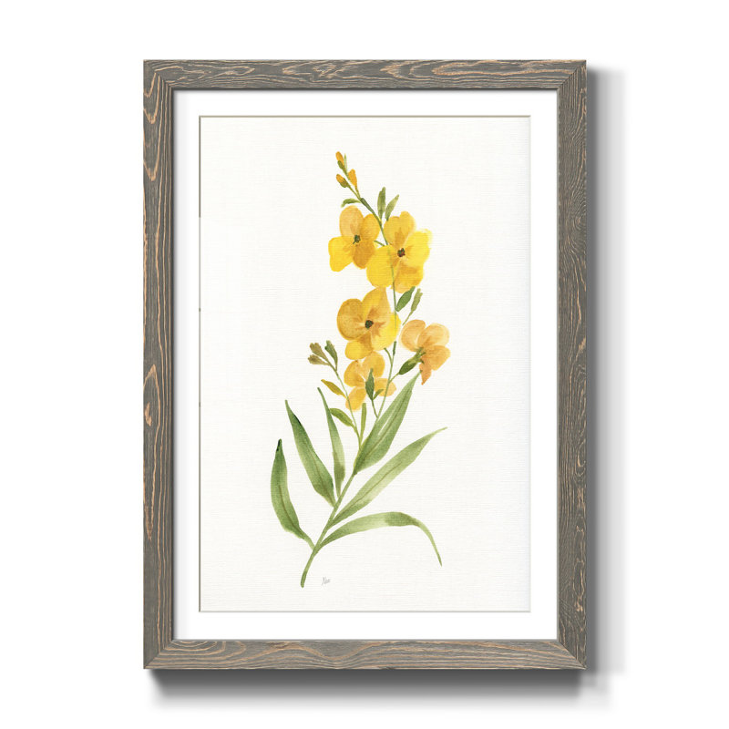 Ochre botanique II - Cadre photo, reproduction d'art sur papier, H 37,5 po x l 27,5 po x P 1,5 po, gris