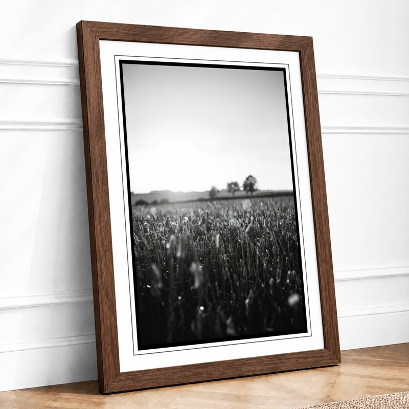 Wildflower Horizon Scandinavian - Framed Print, A1 - 84.1 x 59.4 cm, Walnut