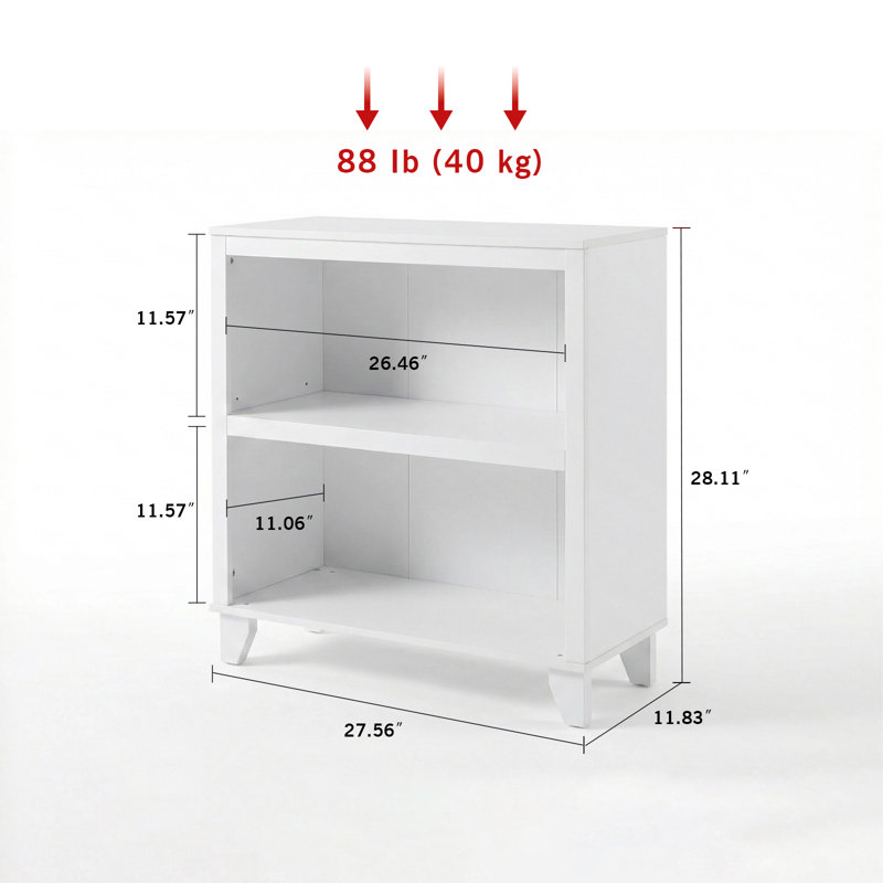Bibliothèque ouverte à 2 niveaux, étagère de rangement et de présentation avec pieds pour le bureau à domicile et le salon