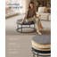 78cm Wide Faux Leather Round Footstool Ottoman-327921702