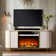 Iyes 70"W Media Console TV Stand for TVs up to 78" with Electric Fireplace Included