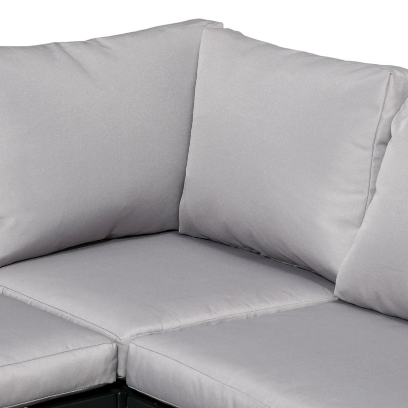 119.5cm Wide Outdoor L-Shaped Patio Sectional Set with Cushions