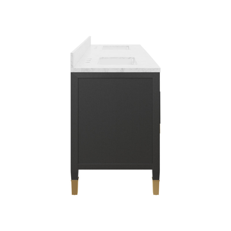 Verona 48" Black Vanity With Rectangular Undermount Sink, 72"