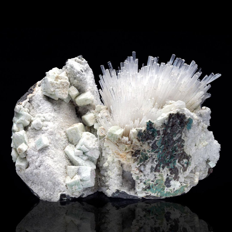 Scolécite avec apophyllite verte
