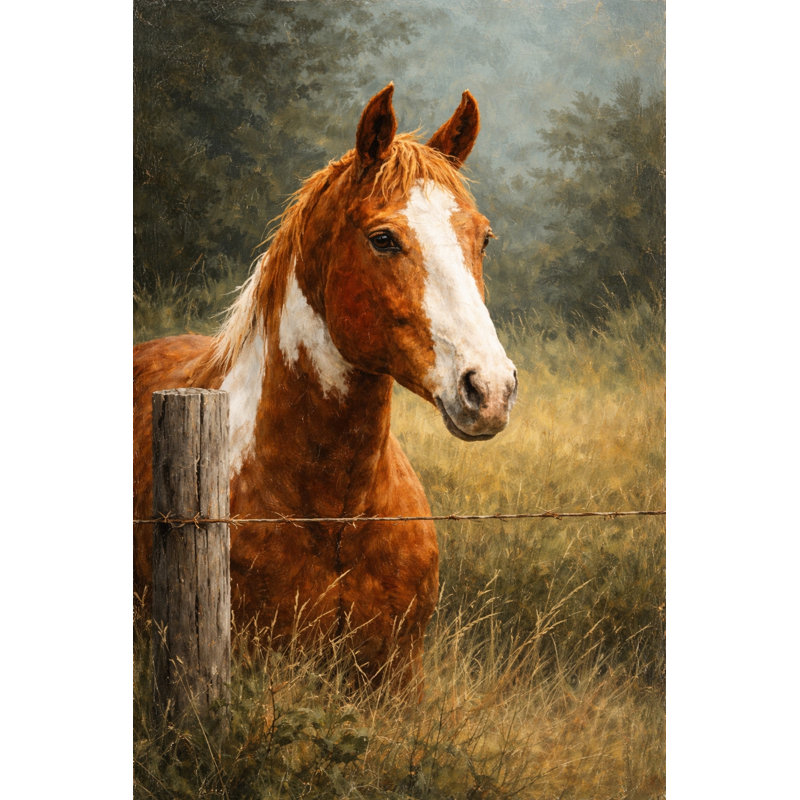 Art mural sur toile champêtre châtaignier, 36"W x 48"H x 1.5"D