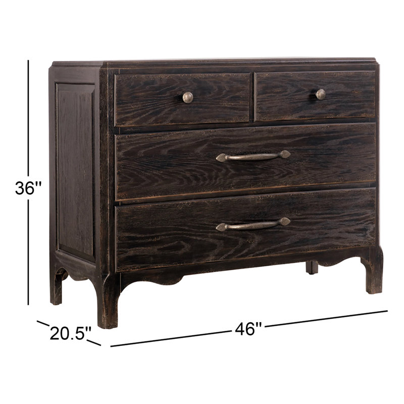 Americana 4 - Drawer Nightstand, Black