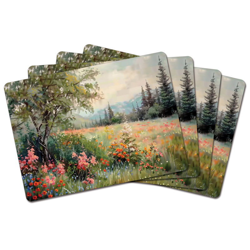Ensemble de 4 napperons décoratifs Wildflower Field Premium
