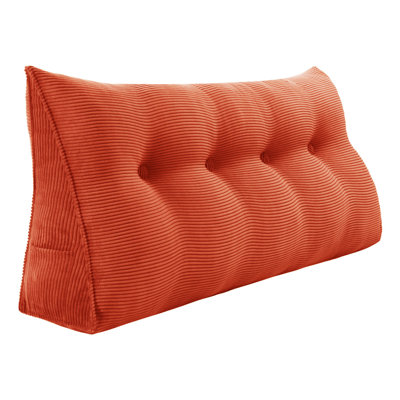 Sit-up Back Comfort 100% Cotton Corduroy Backrest Bed Back Support Headboard Wedge Reading Pillow Compression