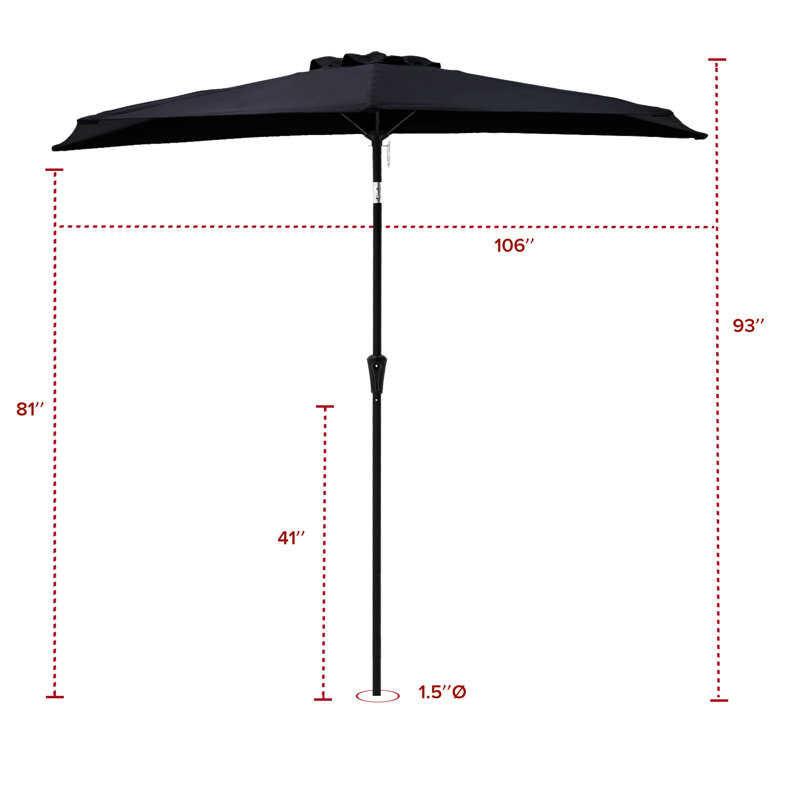 Parasol de marché 108 po Frizzell, Noir