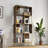 4-Tier Industrial Bookcase, Rustic Wood And Metal Frame, Asymmetrical Shelf-1474620939