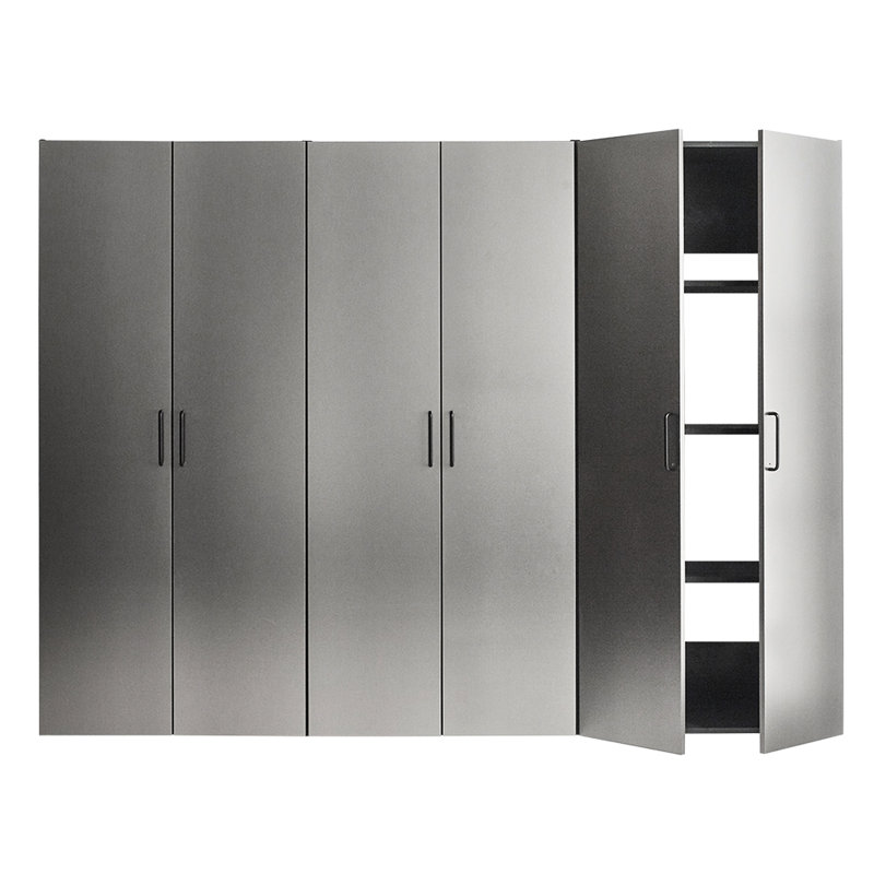Contemporary Style, 95.16 In. Wide, Garage Cabinet D (3), Metallic Grey Finish, Feature, Water And Heat Resistance, 2x Thicker Edge, E0-grade , Shelf Device, Heavy-duty Metal Bracket 96 W (3) In -
