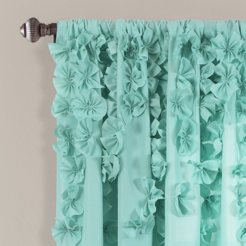 Semi Sheer Curtain Single Panel, Width 137 x Drop 213 cm, Aqua
