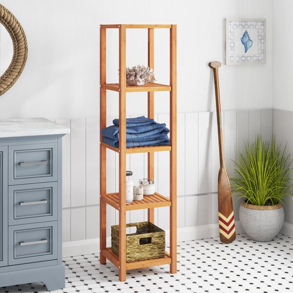 Rebrilliant Solid Wood Freestanding Bathroom Shelves & Reviews