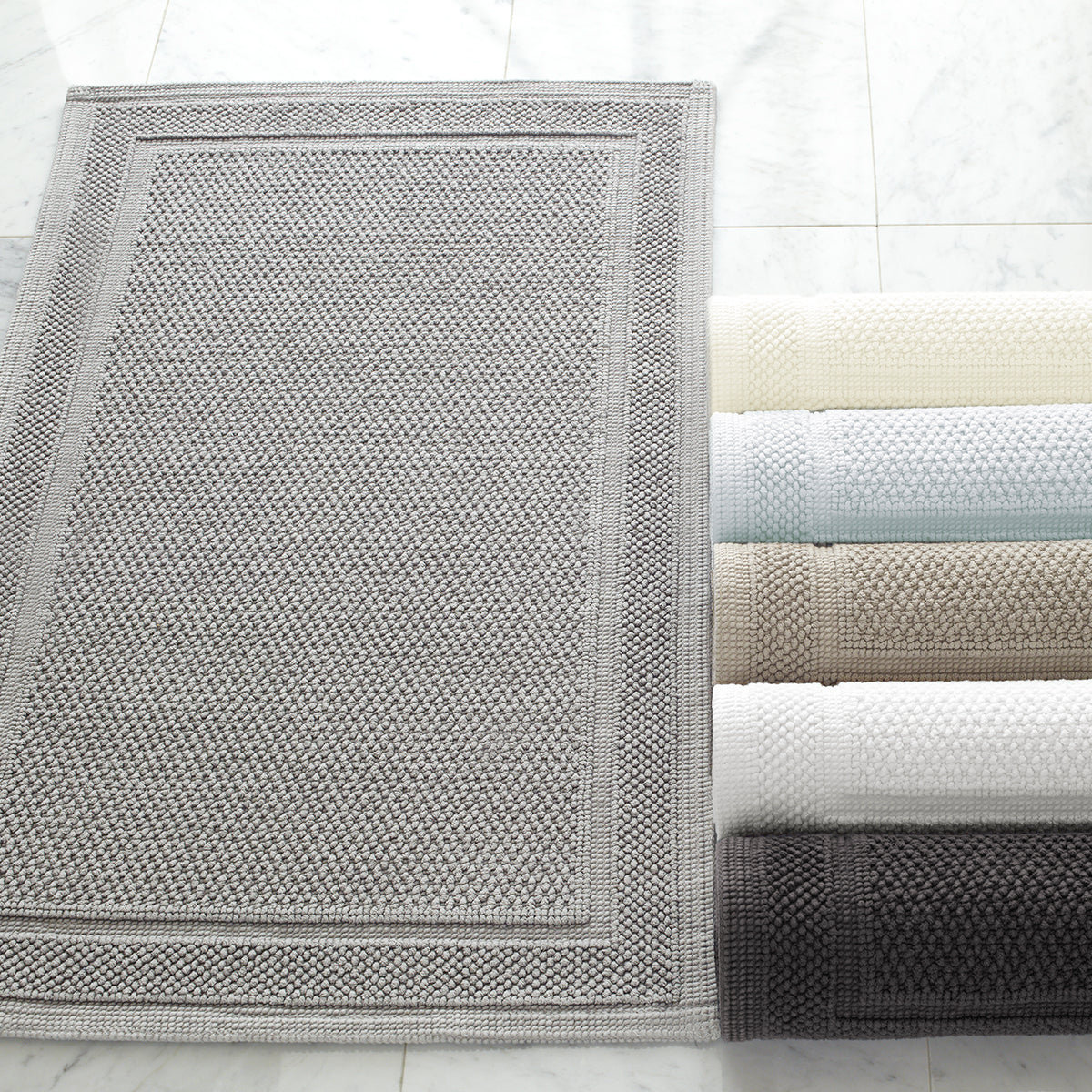 Tanglewood Cotton Non-Slip Bath Rug, Aluminum