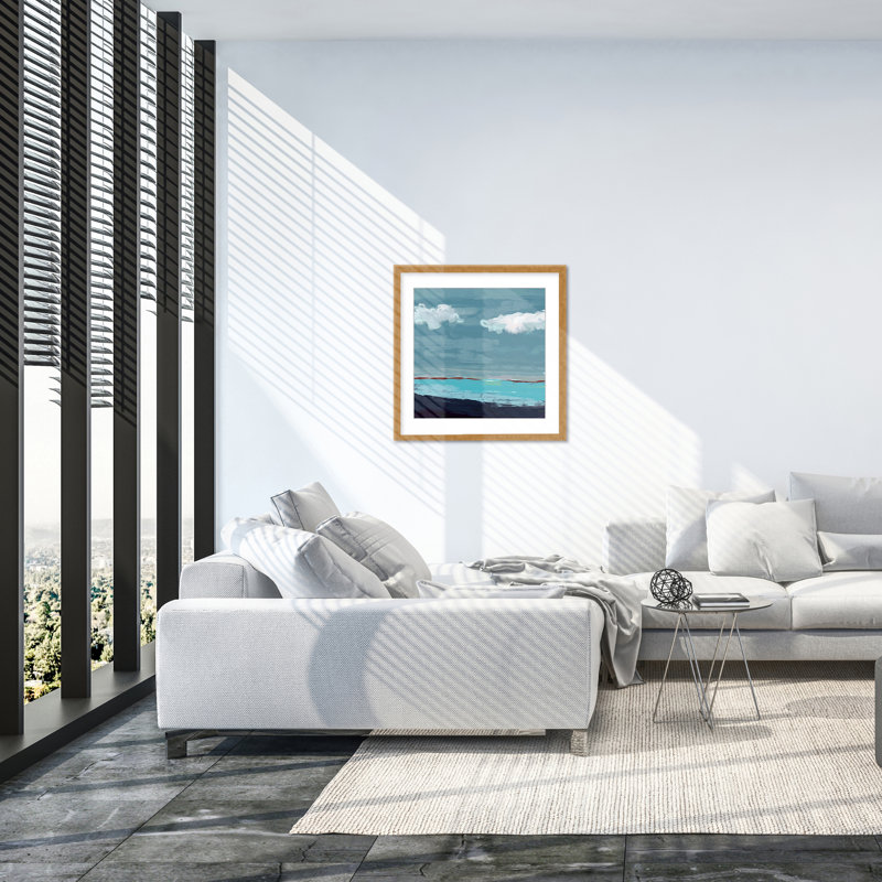Coastal Retreat Radiant Horizons: Abstract Seascape, 48" H x 48" W