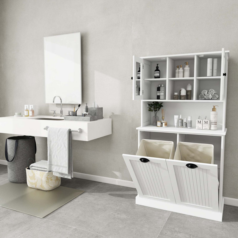 Grande armoire de salle de bain avec 2 tablettes réglables