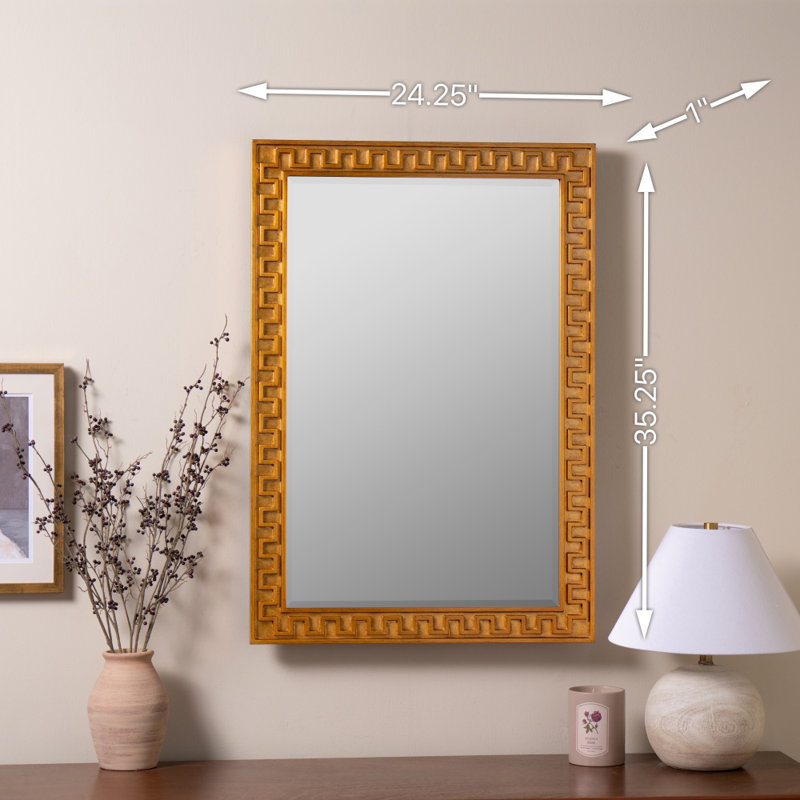 Greek Key Wall Mirror by Erin Gates, Gold