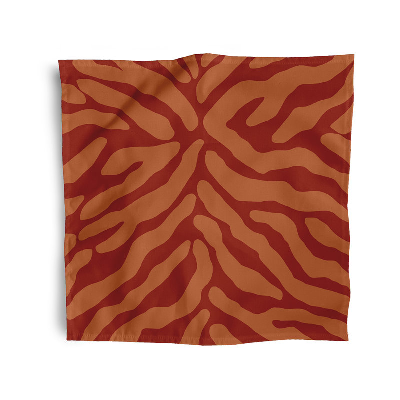 Kyung Polyester Abstract Square Napkin, Orange