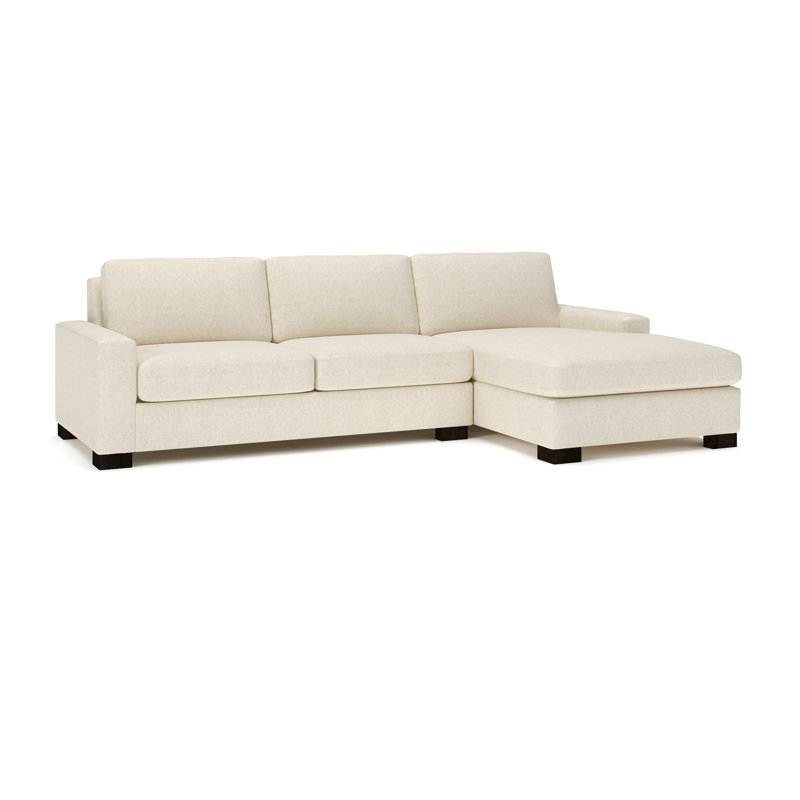 Jonie 115" 2-Piece Upholstered Chaise Sectional, Right Hand Facing, John Linen Sepia