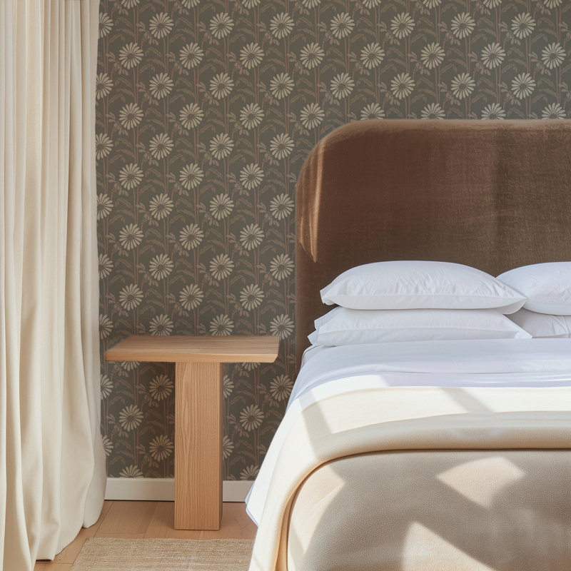 Woodland Bloom - Floral Wallpaper, Umber, Non-pasted, Paper