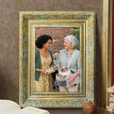 Cadre photo doré antique 1PC pour photos et décor de hall d'entrée 5 po x 7 po