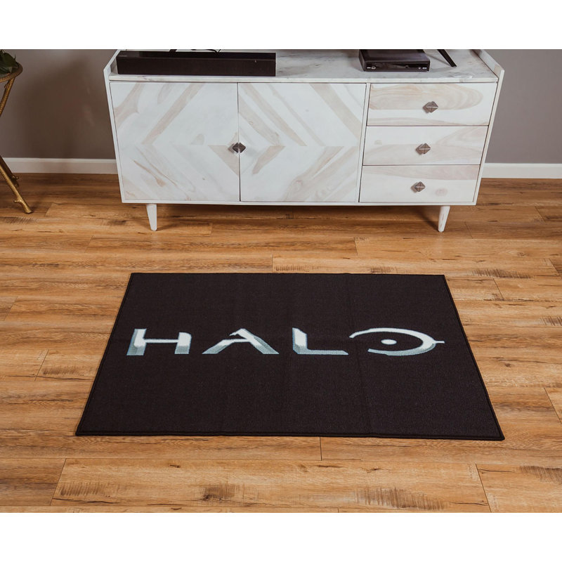 Tapis rectangulaire noir Halo | 36 po x 52 po