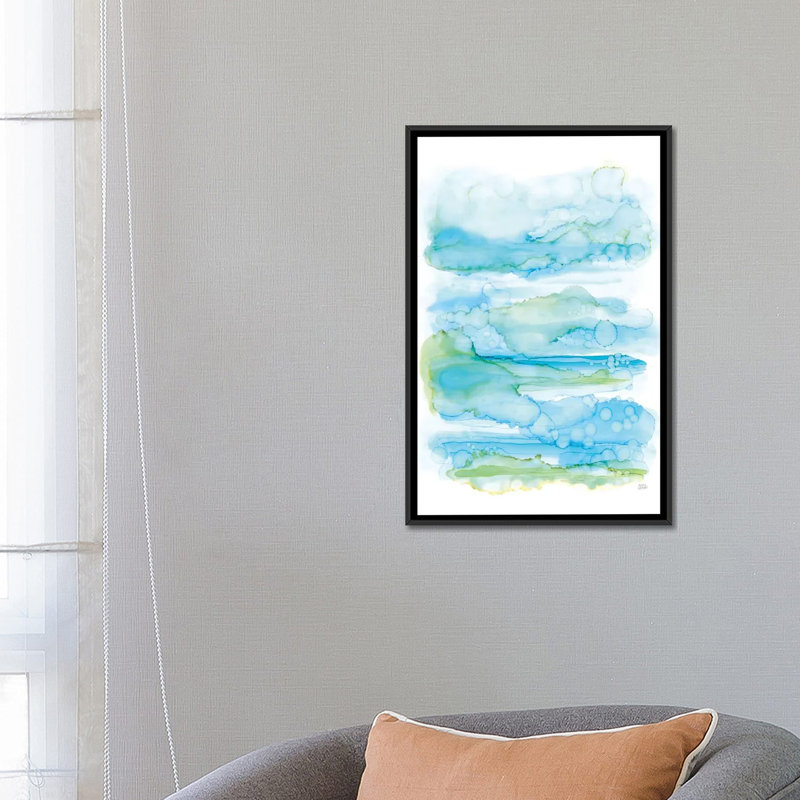 «Drifting by II», reproduction sur toile, H 26 po x l 18 po x P 1,5 po, Toile avec cadre noir, Pas de tapis