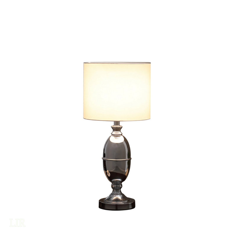 Lampe de table 25 po en chrome argenté texturé Ambros