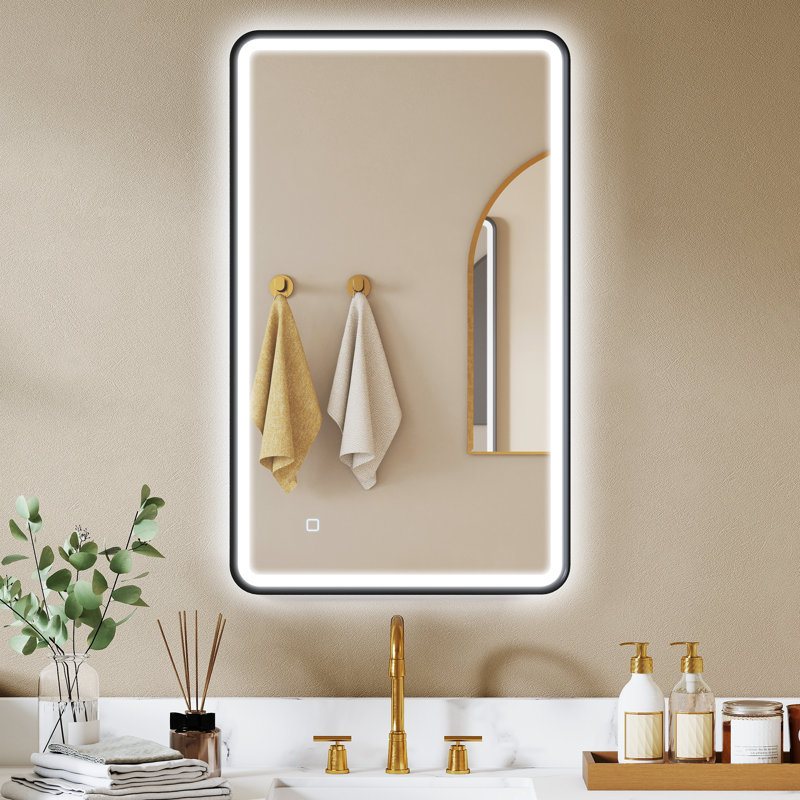 Miroir de salle de bain mural 40 "x 24" avec lumières DEL, 40 po x 24 po