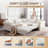 88.2" L-Shaped Chenille Sleeper Sofa Couch With Pull-Out Queen Bed, Nailhead Trim & Rolled Arms - 5-Seater Convertible Sectional For Living Room, Apartment & Office，Beige-231618808