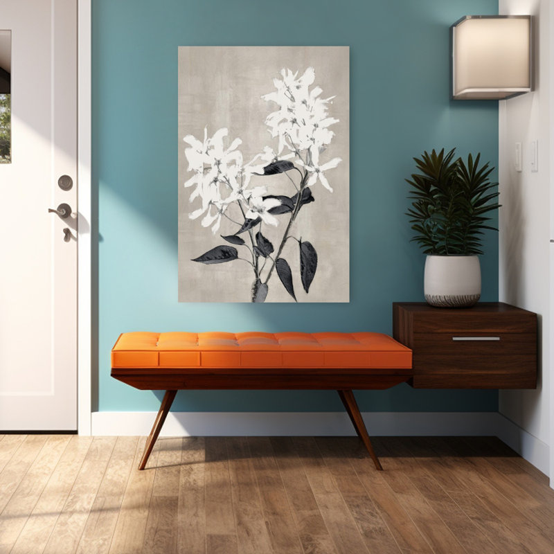 Fleurs d'hier délicates, art contemporain abstrait, H 48 po x l 32 po