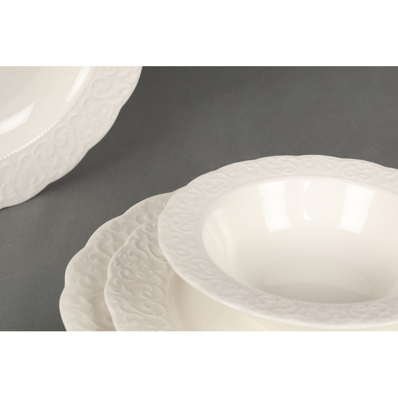 Chitra Piece Porcelain China Dinnerware Set - Service for 6