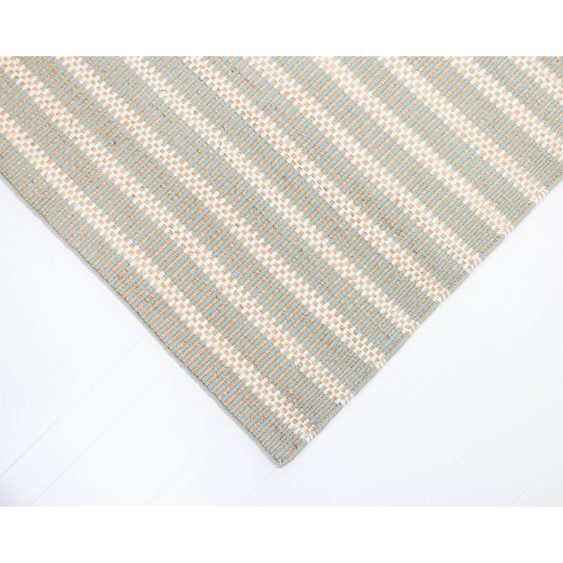 Jute & Wool Striped Rug, Sea Blue, 8' x 10'