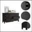 Commode double, quatre pieds, 6 tiroirs, plateau supérieur, noir-260372929