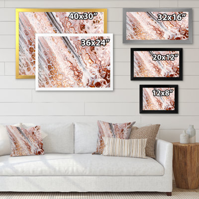 Brun, blanc, noir, mousse fluide, marbre V - art mural moderne et contemporain sur toile