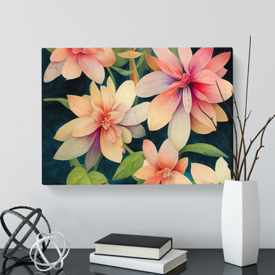 Dreamlike Watercolour Flowers - Wrapped Canvas Print