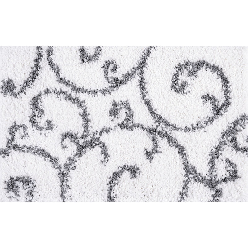 Tapis blanc à poils longs Charton, Rectangle 3 pi 3 po x 5 pi
