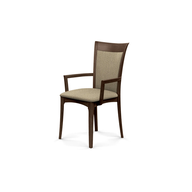 Morgan Upholstered Arm Chair, Smoke Cherry, Microseude Onyx