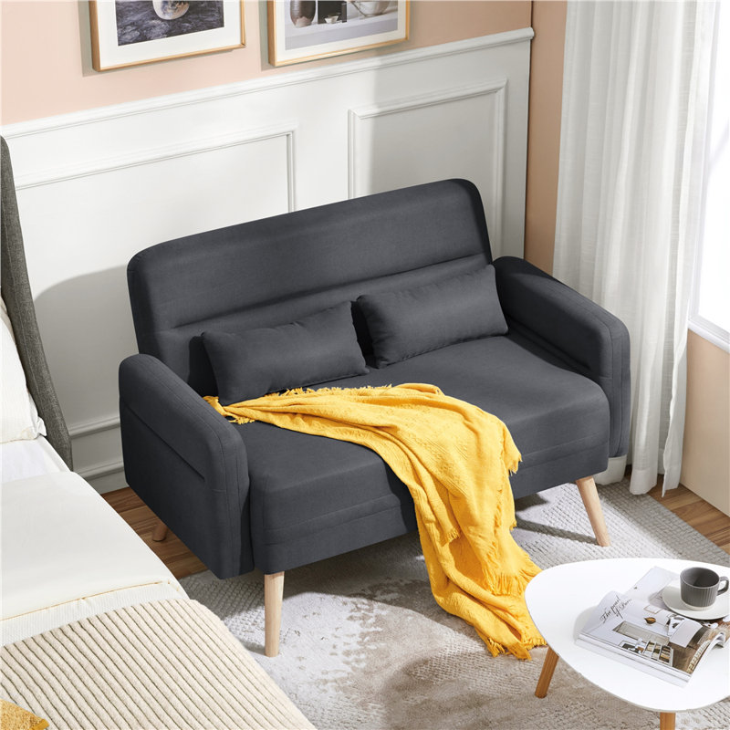 Boarisch 46.5" Upholstered Loveseat, Dark Gray