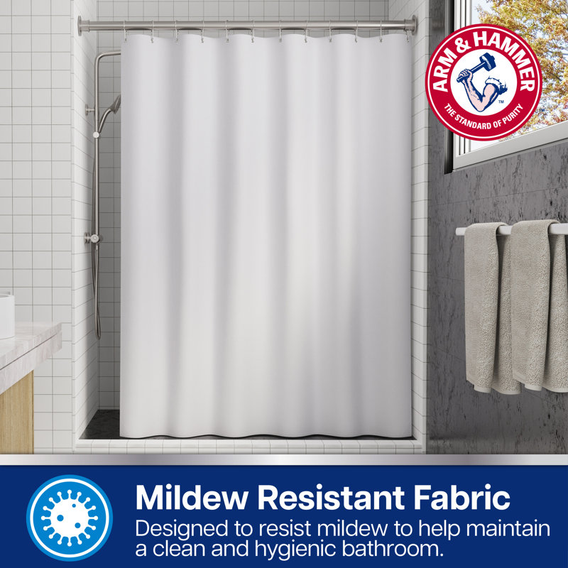 Douche / doublure en tissu imperméable Arm & Hammer, 70 x 72, Blanc