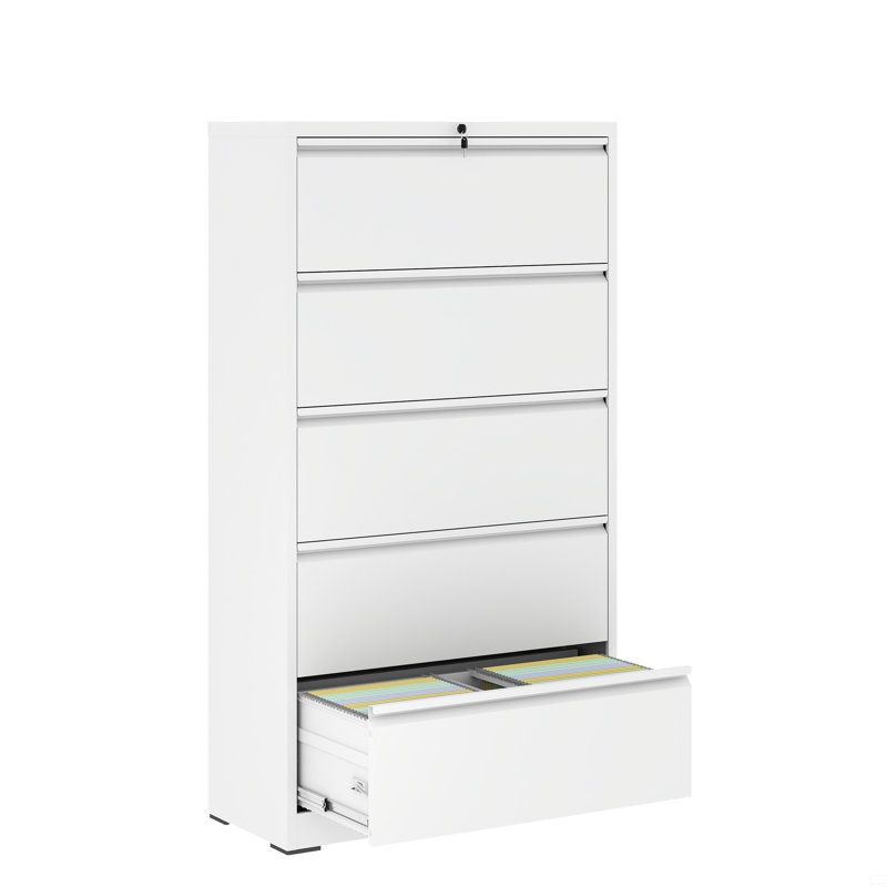 5 Drawer Metal Lateral File Cabinet, Filing Cabinet With Lock, Lockable File Cabinet, Locking Metal File Cabinet For Legal/Letter/A4/F4 Size