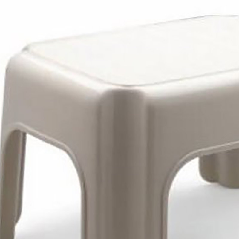 Bisque Plastic Lightweight Slip-Resistant Step Stool