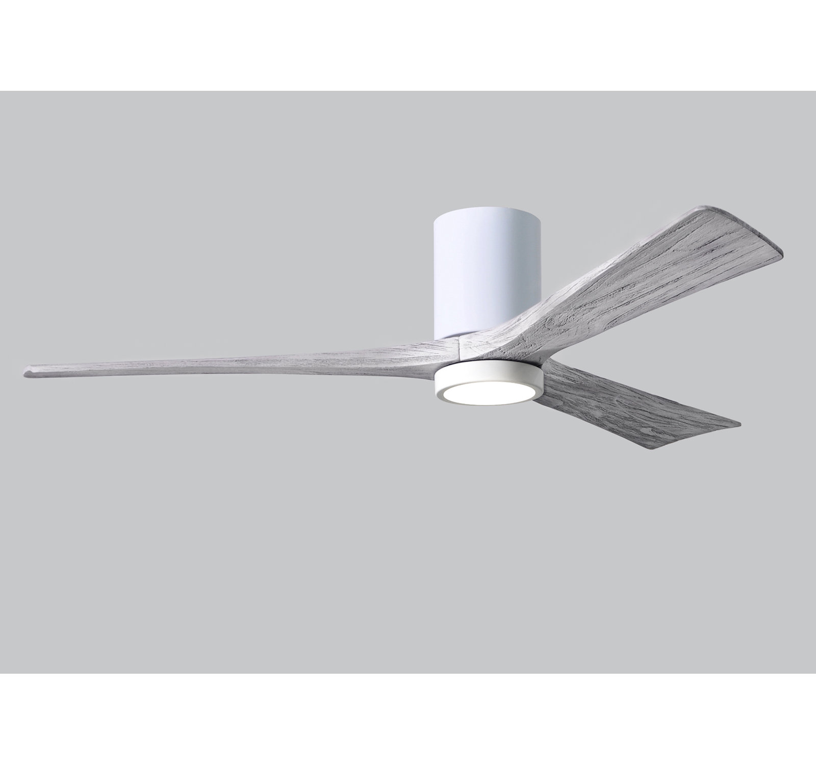 Olivier Ceiling Fan with LED Light Kit, Gloss White, 60", Barn Wood Tone