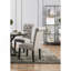 Ensemble de 2 chaises d'appoint en tissu de style classique classique noir / gris clair capitonné à boutons en bois massif avec dossier à volutes-1068432976
