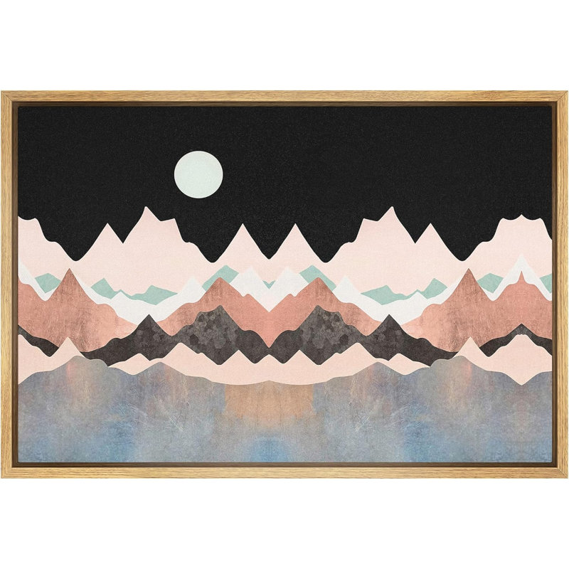 «Abstract Mountain Nature Scenery - Floater Frame», reproduction d'art sur toile, H 24 po x l 36 po x P 1,5 po