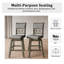 Chaise de comptoir pivotante en bois noir avec housse grise-422655564