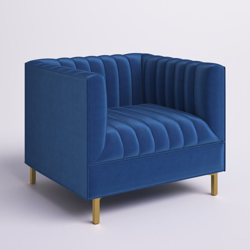 Kaylin Velvet Armchair, Navy 