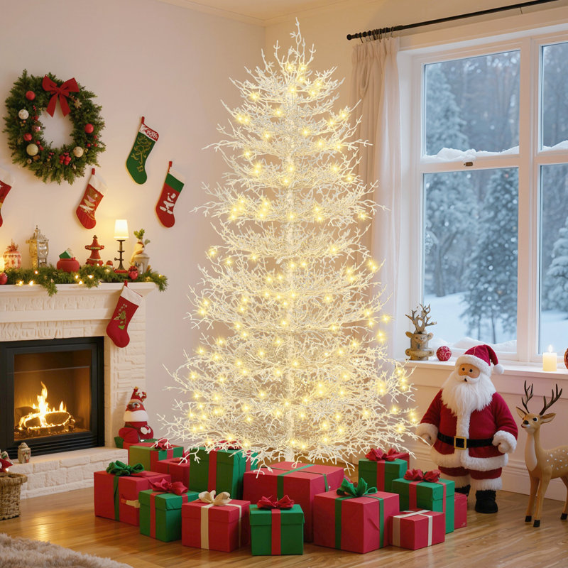 Sapin de Noël artificiel avec 623 branches enneigées et lumières DEL chaudes