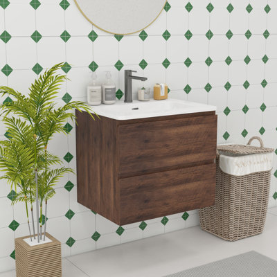 Grand meuble-lavabo flottant avec rangement